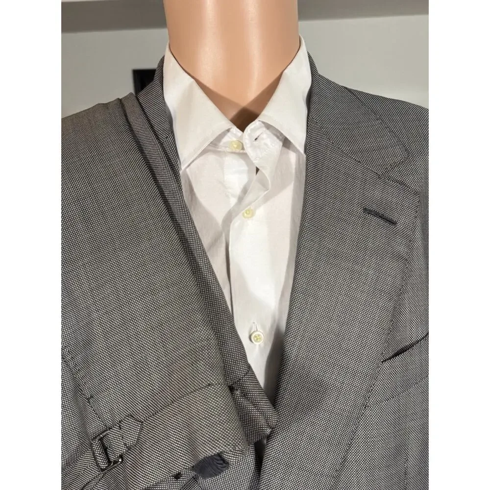 Tom Ford Nailhead Gray Suit 54 44R Shelton 36x31 Trousers Notch Lapel